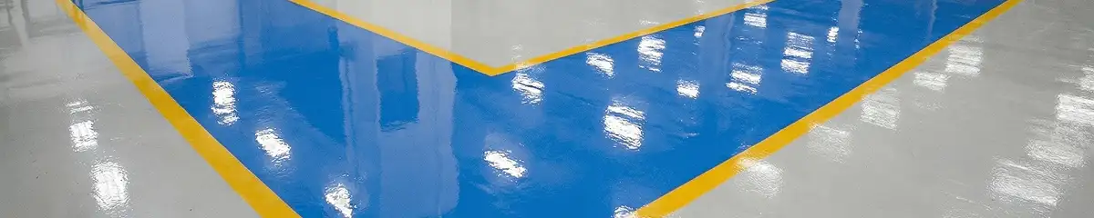 A factory floor professionally covered and marked with epoxy flooring in Boise, ID