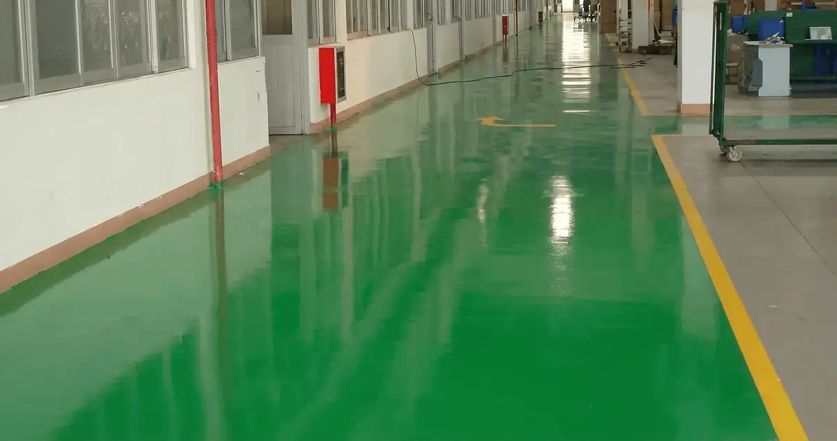 A factory floor professionally covered and marked with epoxy flooring in Boise, ID