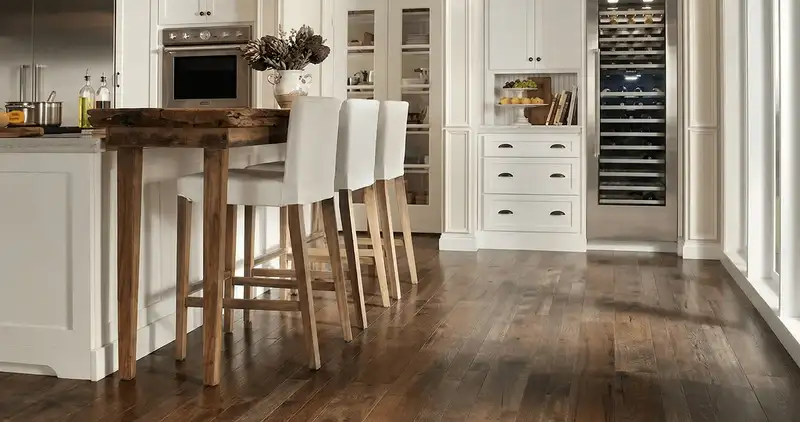 Professionally installed and refinished hardwood flooring in a residential home, showcasing smooth finish and natural wood tones in Boise, ID