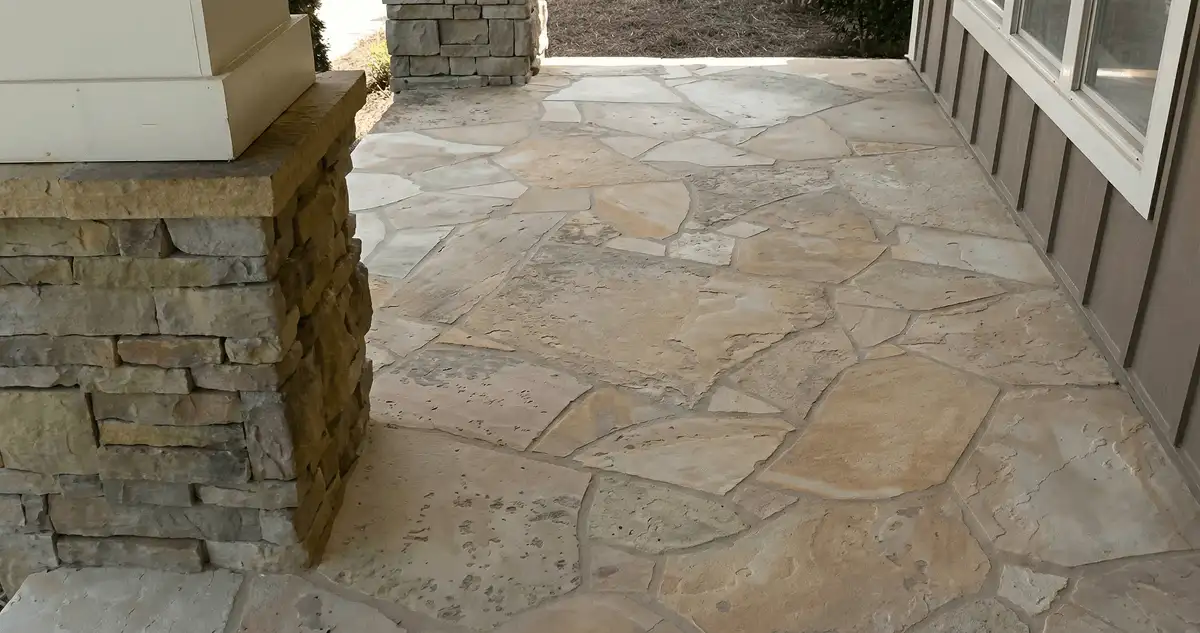 House entrance with professionally installed stone flooring in Boise ID